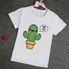 Футболка детская с принтом кактуса, уютная дышащая рубашка с принтом очень странные дела, летняя одежда для девочек