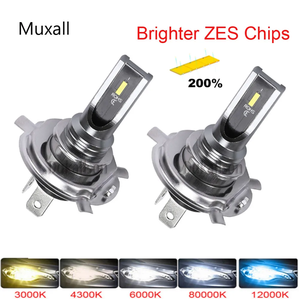 

Muxall Super H4 4300K LED Car Headlight H7 Canbus H11 HB3 HB4 9005 9006 H1 Car Bulbs Fog Lights 12V 24V 80W 6000K 20000LM Lamps