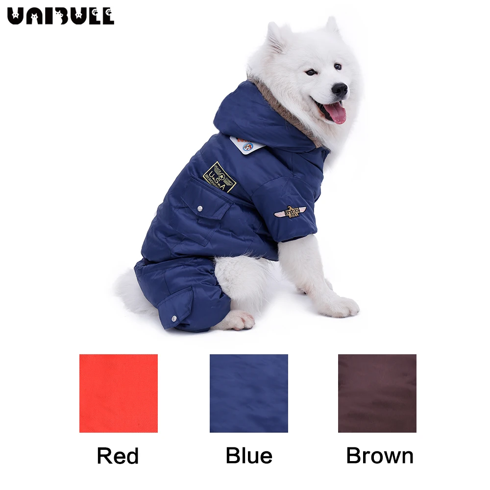 

UNIBULL, одежда для больших собак, теплая, плотная, зимнее пальто для собак, для всех видов собак, одежда для щенков, комбинезон с капюшоном, това...