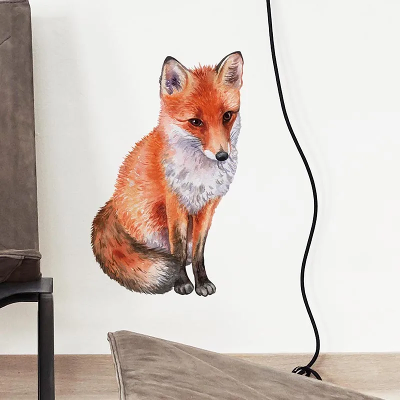 

1PC 3D Wall Stickers Window Decoration Cute Door Sticker Fox Living Room Sticker Creative Wall Poster Removable Home Decor