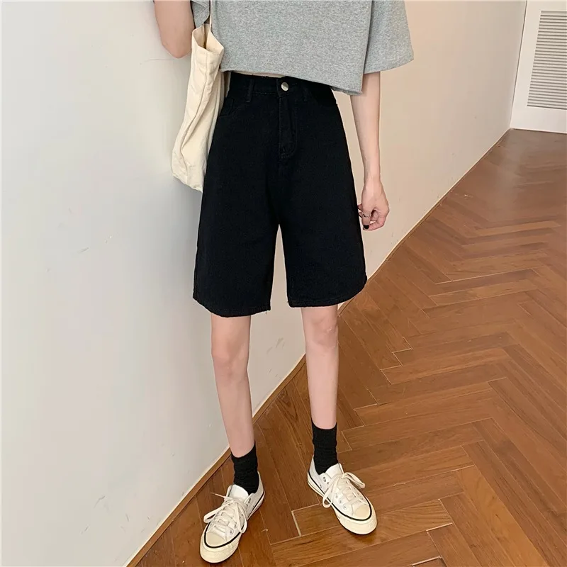 Harajuku BF Loose Newest Summer Womens Shorts Trendy Fashion School Students Shorts Women High Waist Female Solid Lovers Females