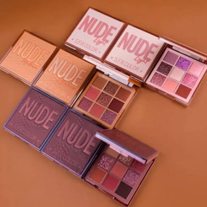 Тени для век 9 цветов телесного цвета теплые тени с перламутровым покрытием