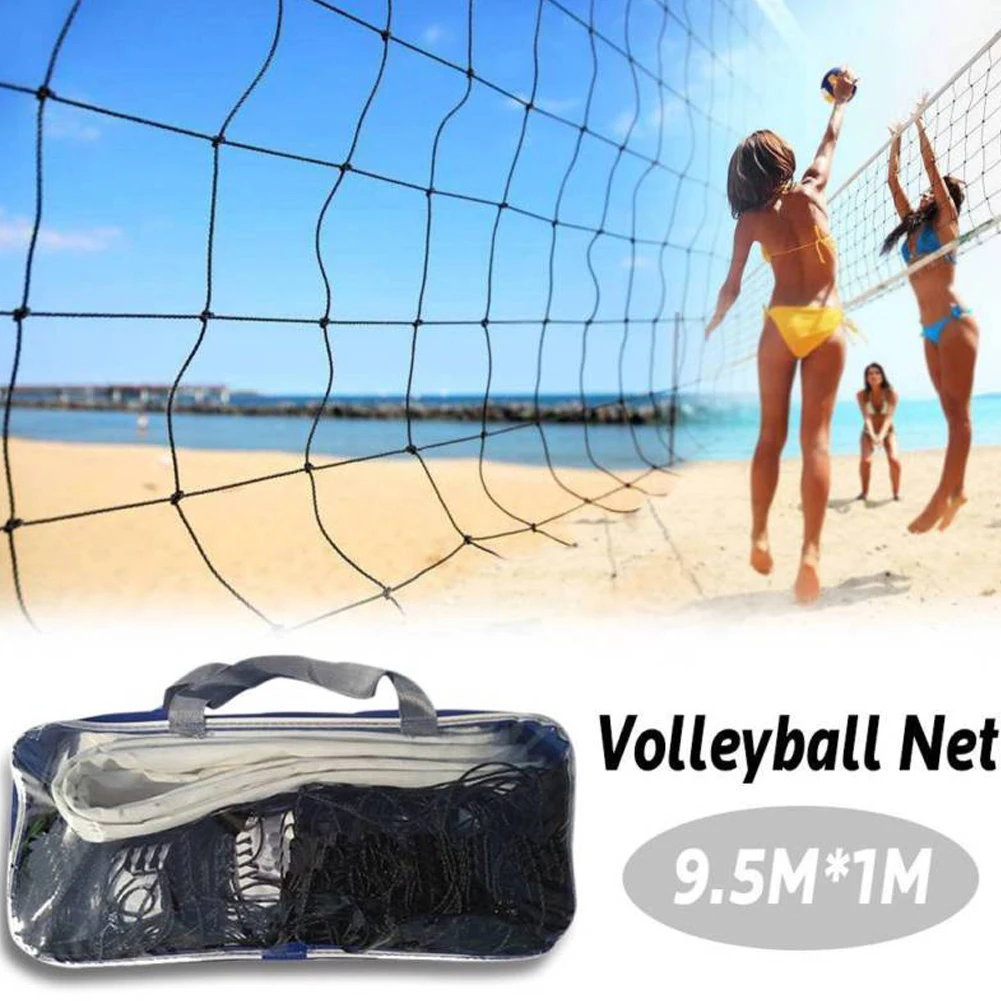 

High quality Universal Style 9.5x1m Volleyball Net Polyethylene Material Beach Volleyball Net Outdoor Tennis Net Mesh Exercise