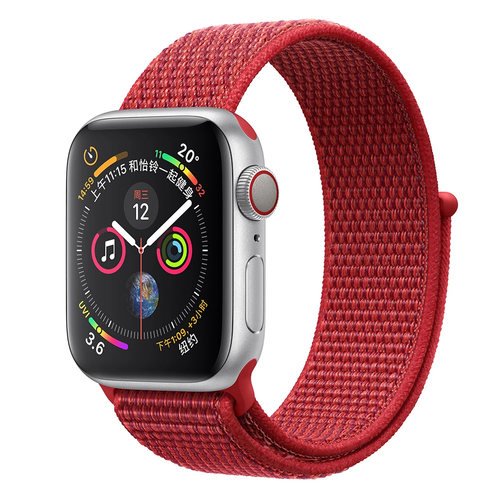 Red Нейлоновый ремешок для Apple Watch серии 5 42 мм iwatch 44 мм ремешок 38 мм 40 мм iwatch sreies 4 3 2 pulseira браслет ремешок для часов - Цвет ремешка: Red