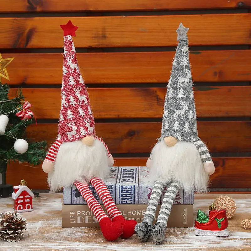 

Merry Christmas LED Light Gnome Faceless Dwarf Elf Doll Ornament Cute Xmas Gnome Doll Desktop Santa Figurines Home Decoration
