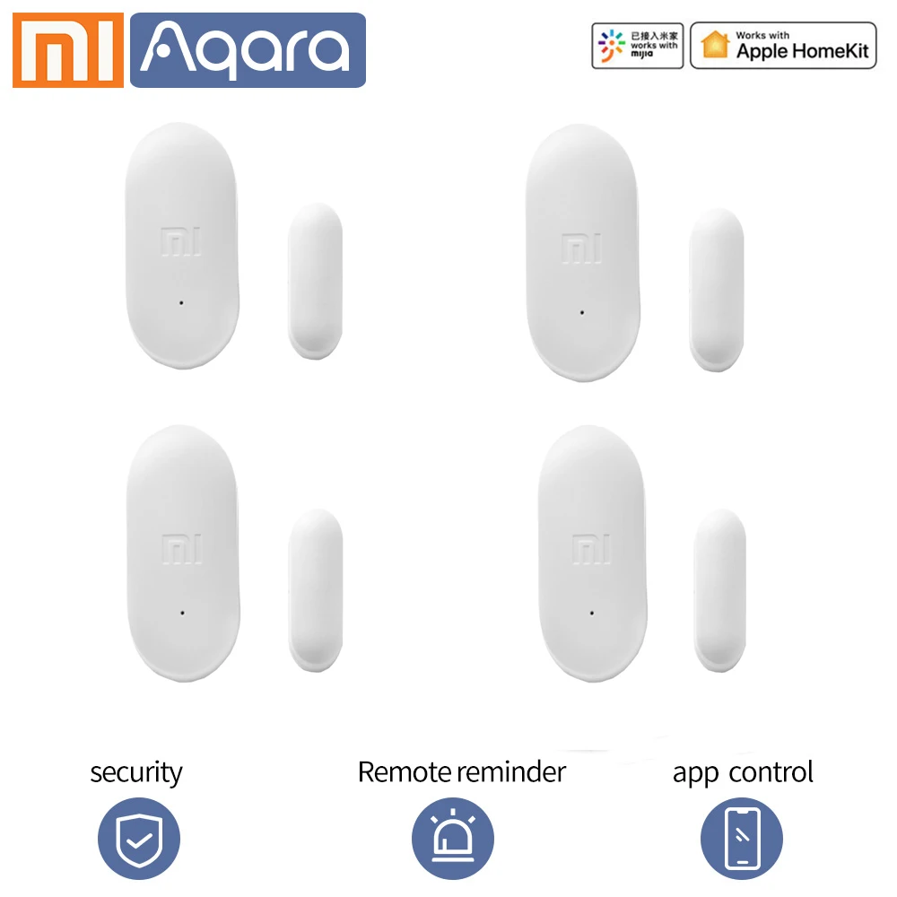 4PCS Xiaomi умный дверной оконный датчик xiaomi умный дом комплекты mijia мини оконный датчик дверной pir датчик работа с приложением zigbee умный дом - Цвет: 4PCS