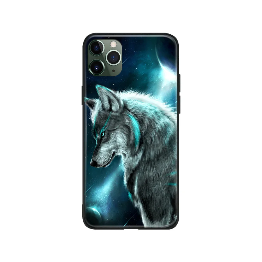 wolf black totem animal soft silicone phone case cover shell for iphone 6 6s 7 8 plus x xr xs 11 pro max free global shipping