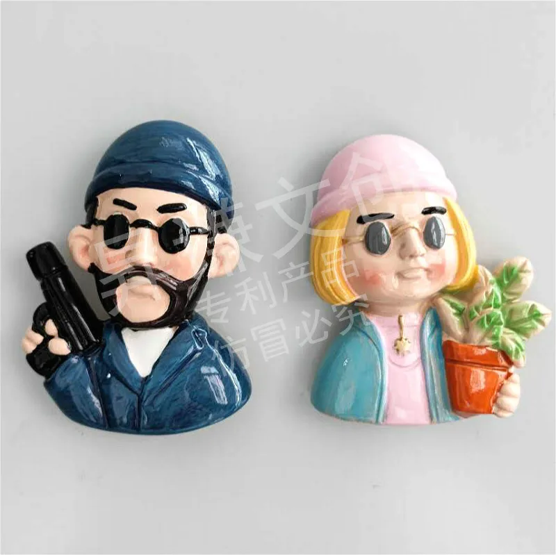 Магнитный Декор на холодильник мультяшный убийца Леон 3D полимерные магнитные