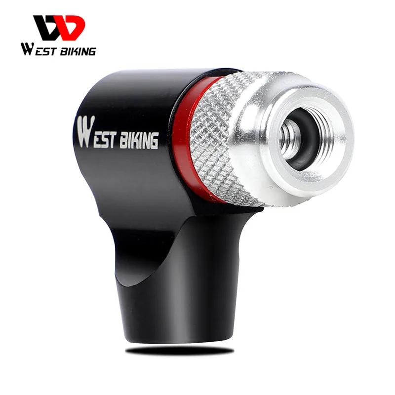 WEST BIKING Bicycle Pump Mini Air CO2 Pump Schrader Presta Adapter Bike Pump Inflator Aluminum Tire Tube Mini Hand Bicycle Pumps