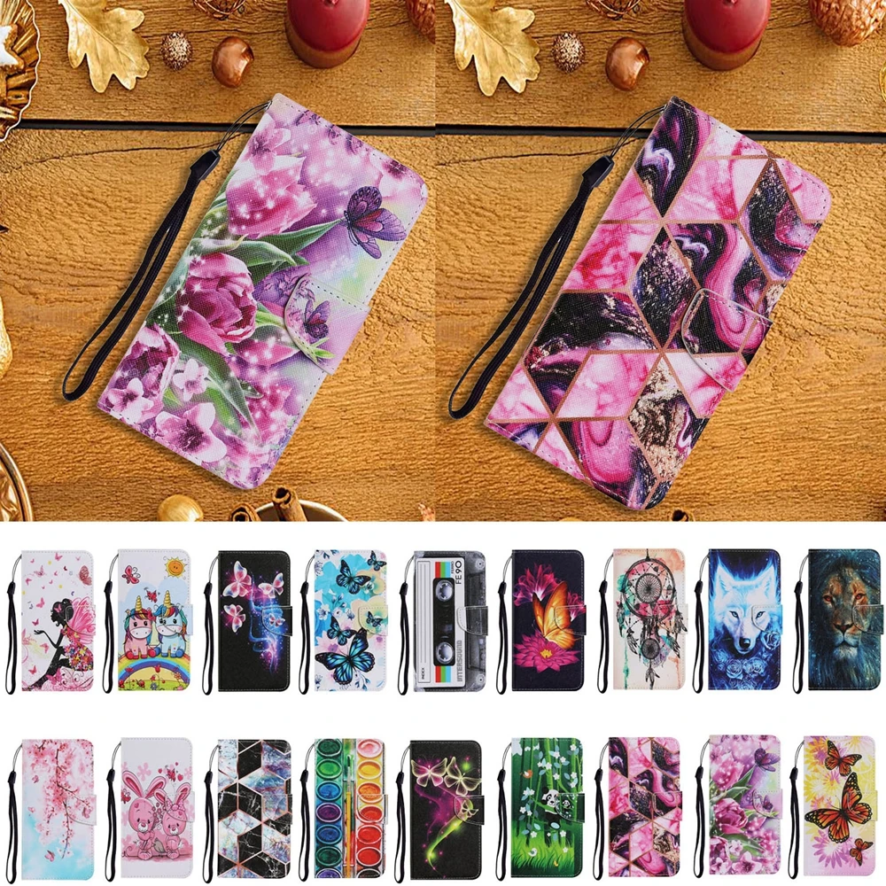 

Etui Redmi Note 9 Pro Max Flip Case on for funda Xiaomi Redmi 9 9A 9C Note 9 9s Note9 Pro Cute Marble Leather Phone Cover Women