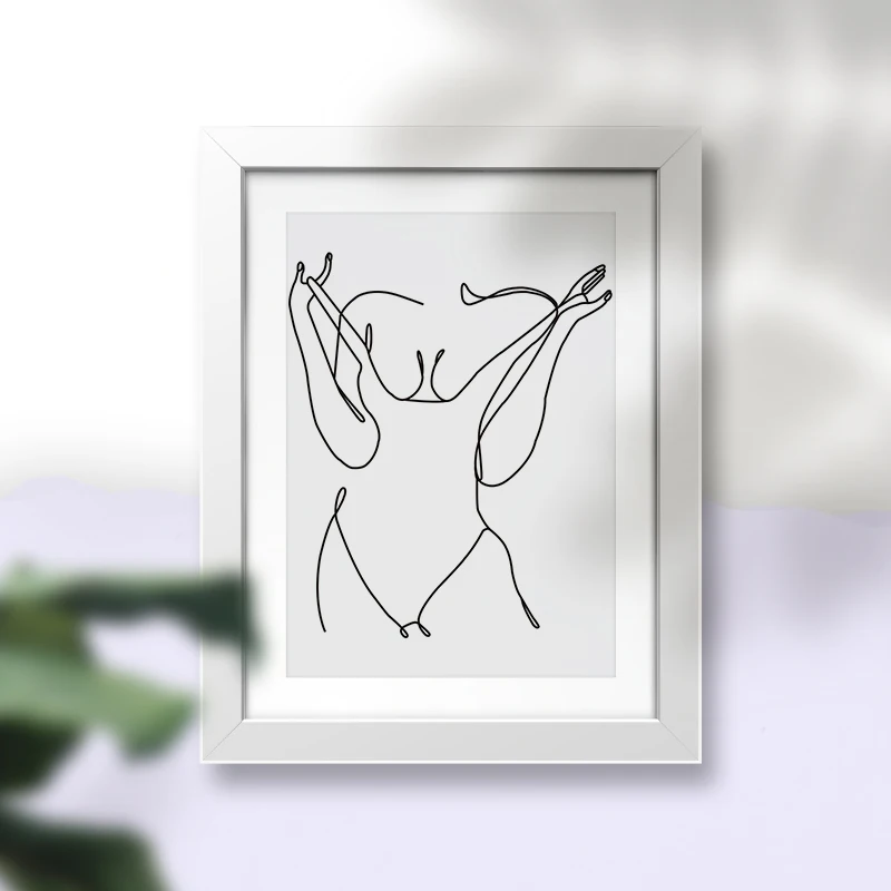 

Nordic Minimalist Line Art Poster Sexy Girl Body Naked Line Wall Art Canvas Painting Prints Home Decor