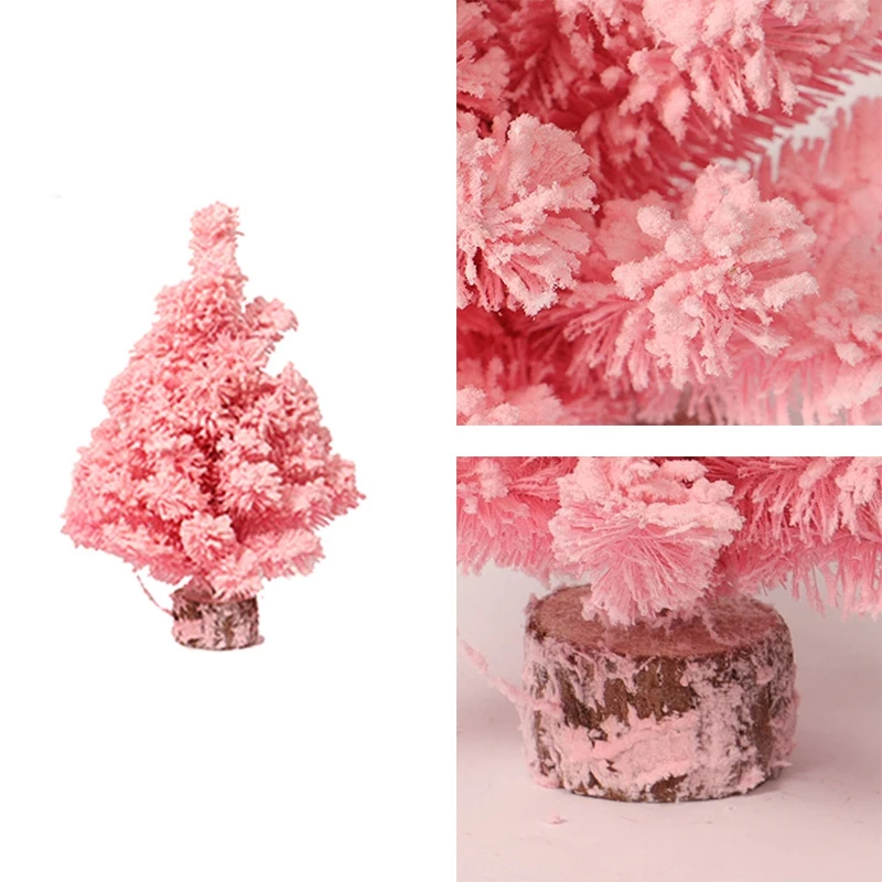 

Simulation Pink Encryption Flocking Mini Christmas Tree Exquisite Desktop Decoration Christmas Decorations Gift