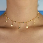 2022 Ювелирная цепочка Moon Star Cz Station, элегантное ожерелье для женщин, потрясающее ожерелье, модное Современное каменное покрытие, рождественский подарок, ювелирные изделия