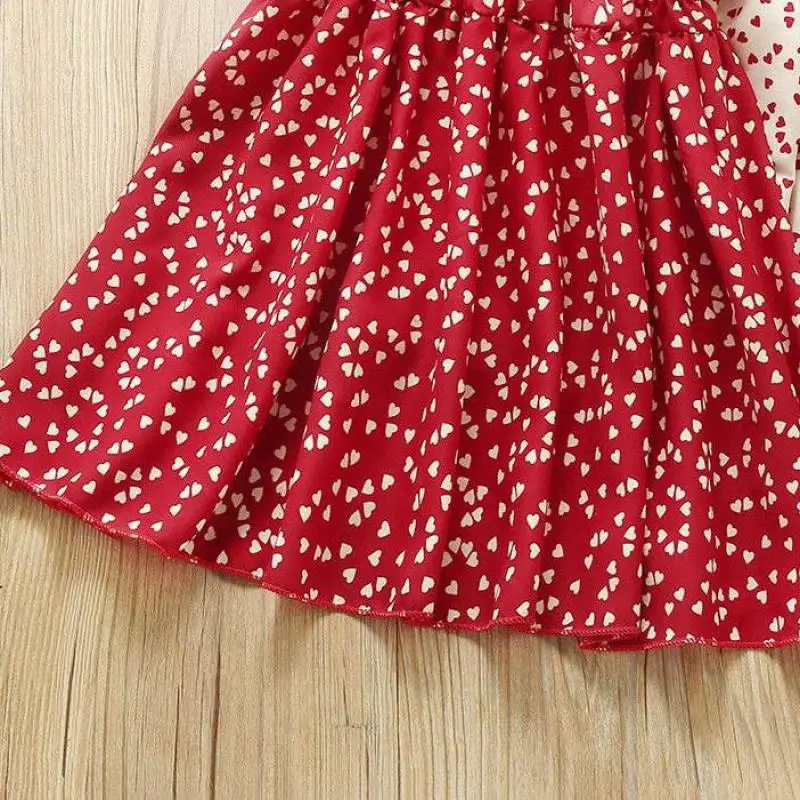 

Baby Girl Summer Dresses Heart Printed Tutu Girls Princess Suspender Skirt Sundress Children Todder Sweet Clothing For Baby 2-8t