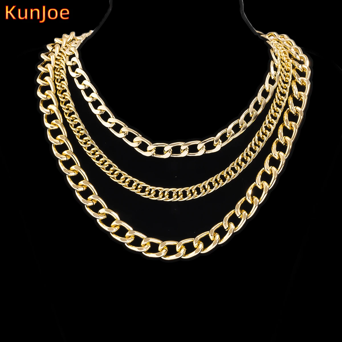 

KunJoe Vintage Multilayer Chains Necklaces Women Hip Hop Necklaces Girl Chokers Gold Color Punk Necklaces Fashion Jewellery New