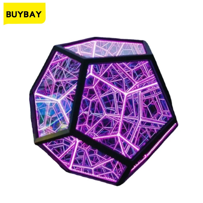 

Infinty Dodecaedron USB Night Light LED Table Lamp 20cm Lighting Decorations Charging Lamp Home Desktop Creative Color Sky Light
