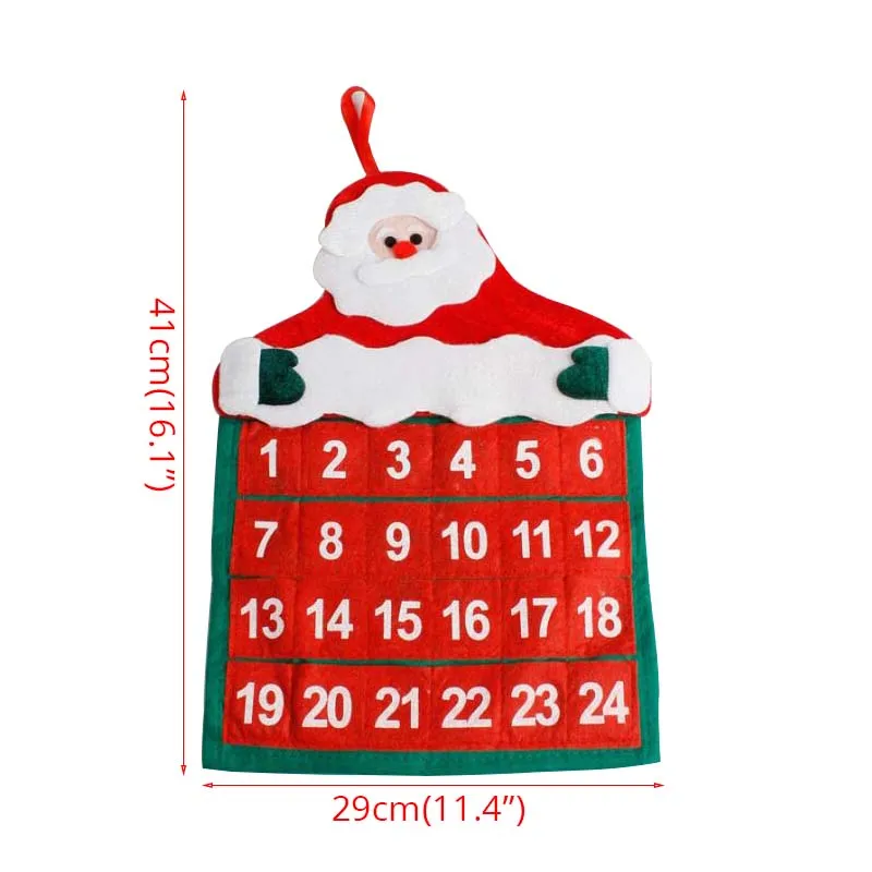 Natal Merry Christmas Висячие белые снежные фольга Swirl баннер гирлянда Рождественские украшения для дома новогодние вечерние navidad kerst - Цвет: felt calendar