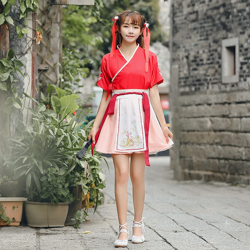 Hanfu/Новинка года; сезон лето; танцевальный костюм; праздничная одежда; народное платье для женщин; винтажные вечерние костюмы для танцев на сцене; китайский стиль; Vestidos - Цвет: Hanfu