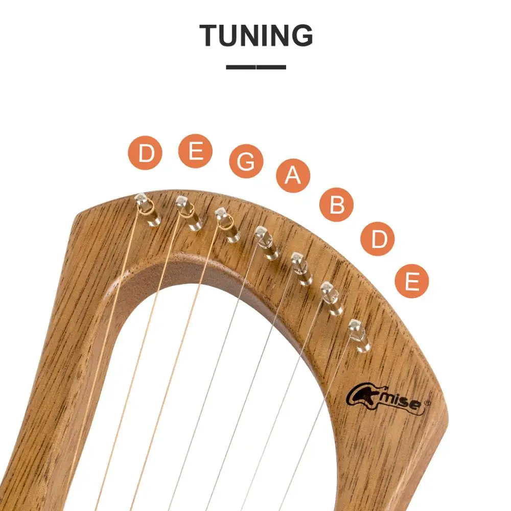 Lyre Harp 7 струнный инструмент гайка из красного дерева с гаечным ключом сумка для