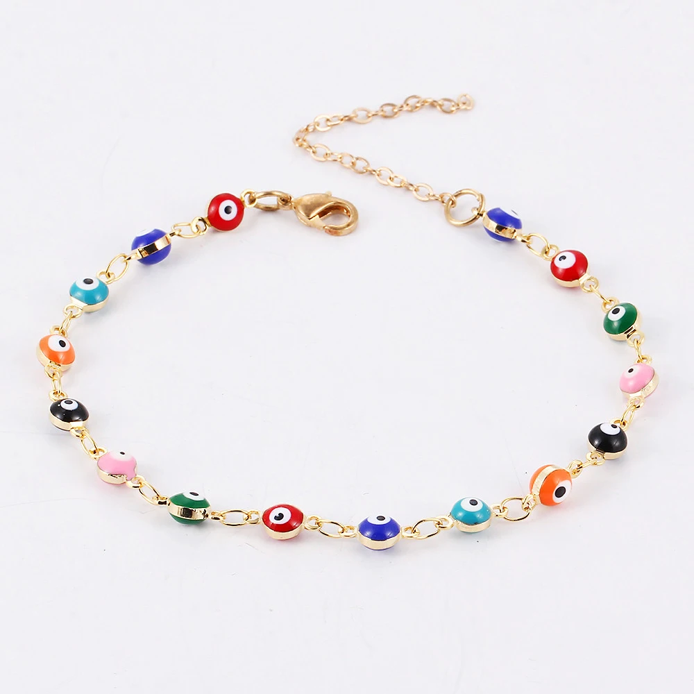GTQ золотые и серебряные бусины турецкие глаза браслет для женщин богемный 2019