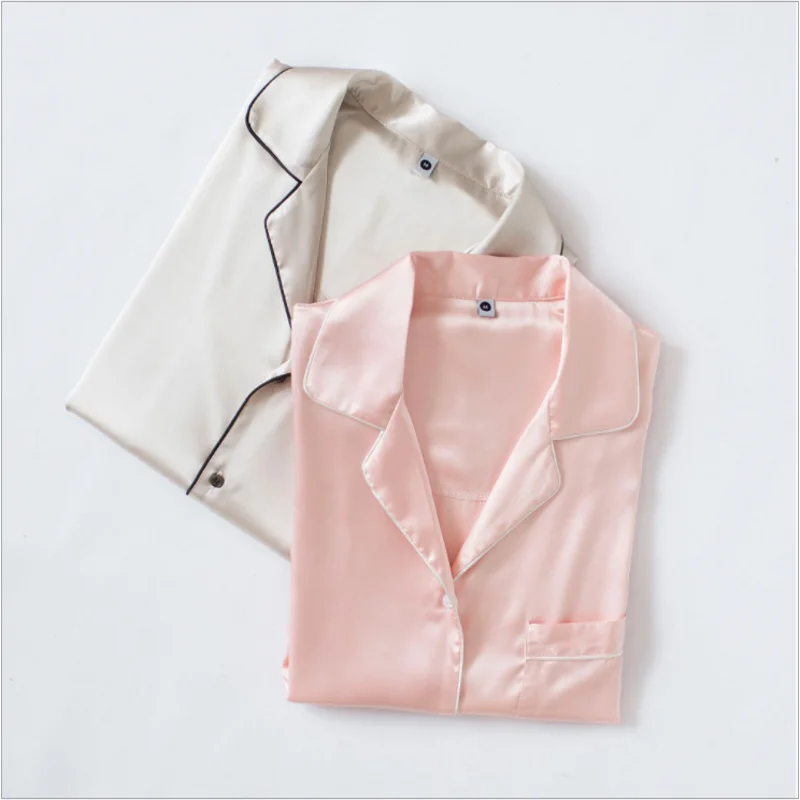 Весенние Роскошные пижамные комплекты для пар женская одежда сна из