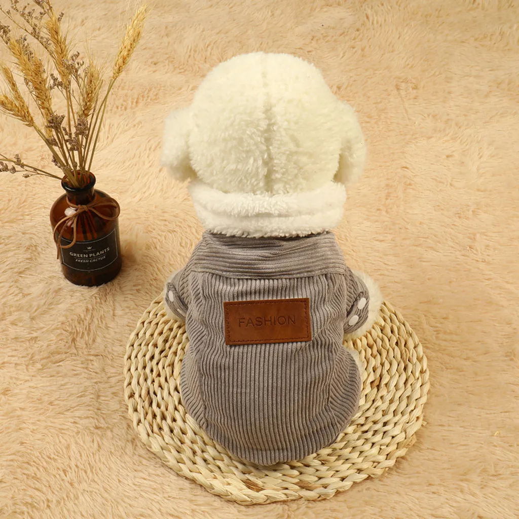 Футболка для собак Однотонная одежда кашемировая Вельветовая теплая куртка