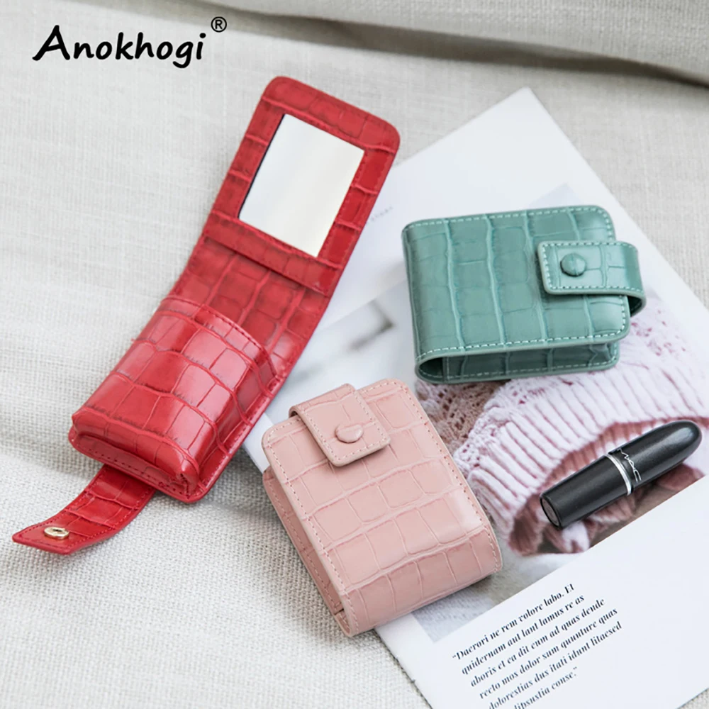 

Fashion Portable Cosmetic Cases With Mirror Makeup Lipstick Bag Mini Storage Bag ML105