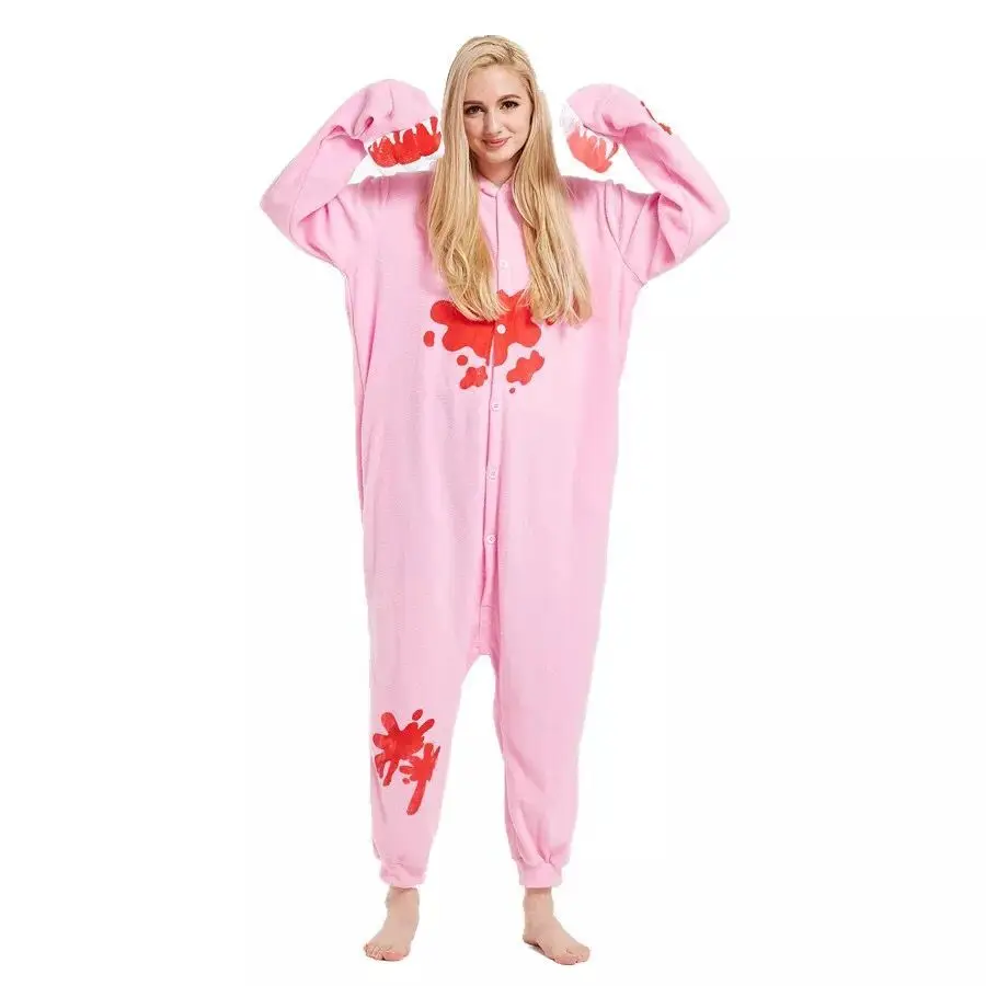 Кигуруми для взрослых розовый хмурый медведь комбинезоны мультфильм пижамы
