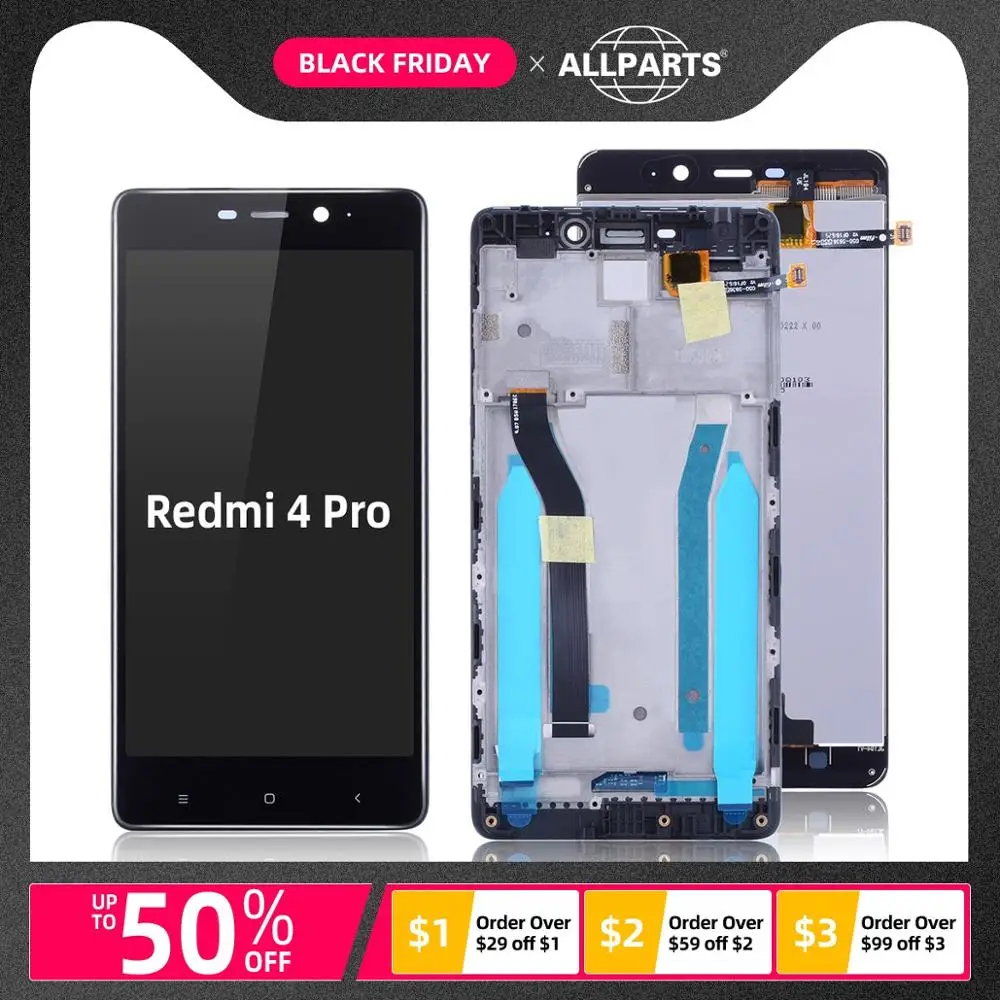 Дисплей для Xiaomi Redmi 4 Pro Prime LCD в сборе с тачскрином Оригинал 5.0'' черный