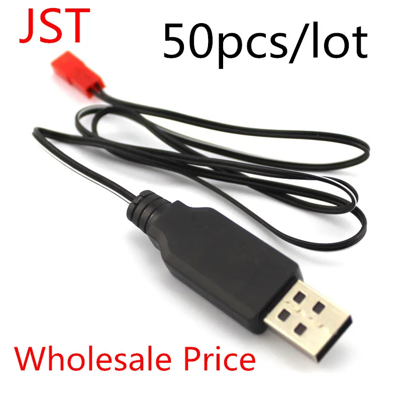 

Wholesale Price 50pcs 3.7V Lithium Battery Charger USB Charging Cable JST Plug Female