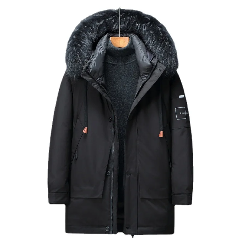 2022 New Fashion Winter Parkas Men's Down Jacket Real Fur High Quality Warm Thick Jacket Male Detachable Hat Casual Parka Coat
