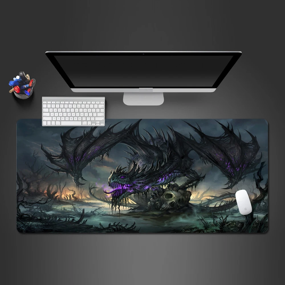 Лидер продаж крутой коврик для мыши с изображением черного дракона высокое