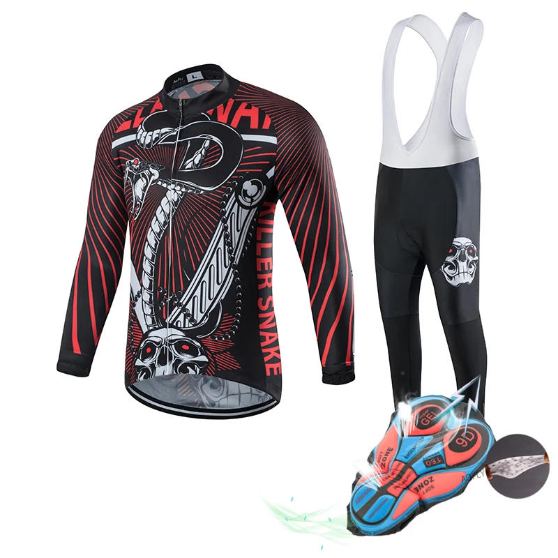 Красный черный нож змея Быстросохнущий эластичный костюм для езды на велосипеде