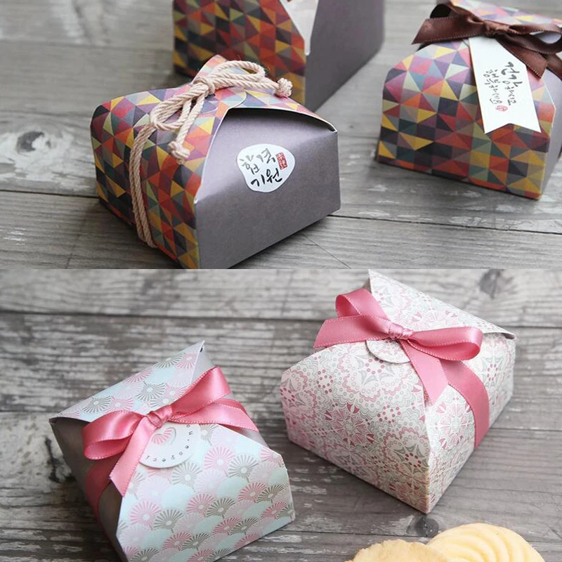 10 шт./компл. коробка конфет с цветочным принтом на День святого Валентина