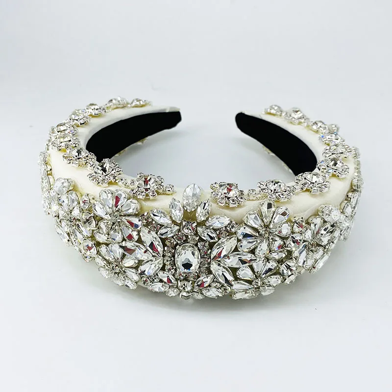 Женская повязка на голову в стиле барокко Мягкая с жемчужинами аксессуар для