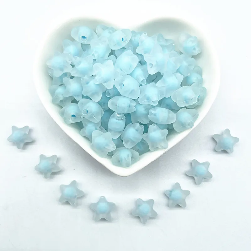 

30pcs 12mm Clear Acrylic Five-pointed Star Loose Spacer Beads for Jewelry Making DIY Handmade Accessories