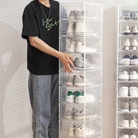 6pcs can combination shoe cabinet high light transmission transparent storage shoes box thickened dustproof shoe organizer box