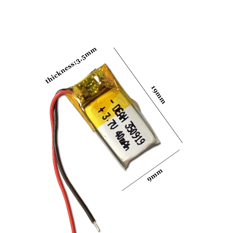 1/3 шт. 3 7 V Lipo cells 350919 40mah литиевая полимерная аккумуляторная батарея для MP3 MP5 GPS