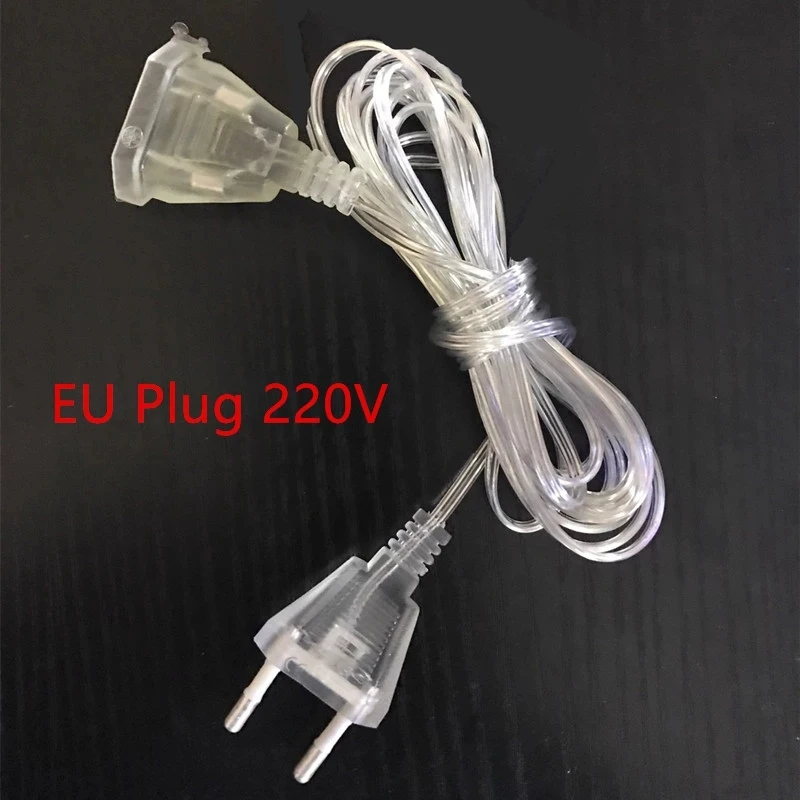 

3 Meters String Extension Cord for Garland with Switch Turn ON/OFF LED String Adapter Christmas Decorations Garland EU/US Plug