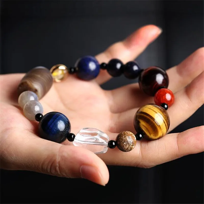 Браслет DIEZI в этническом стиле с бусинами из восьми планет для йоги мужчин и