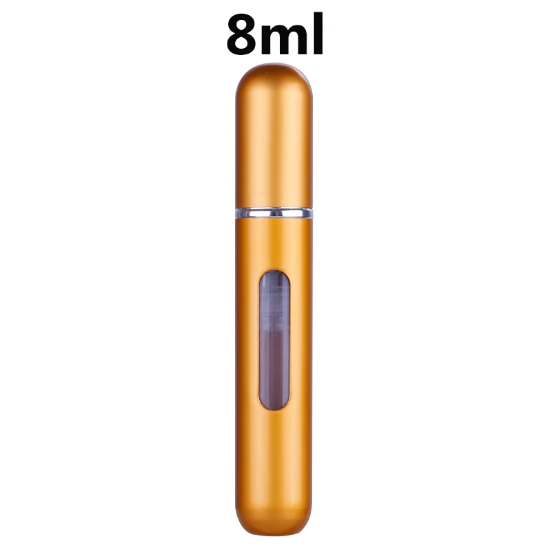 8ml matte gold 5/8 мл многоразовый нагреваемый парфюмерный флакон с распылителем Алюминий распылитель Портативный, косметичка для путешествий, контейнер флакон духов распылитель контейнер - Цвет: 8ml matte gold