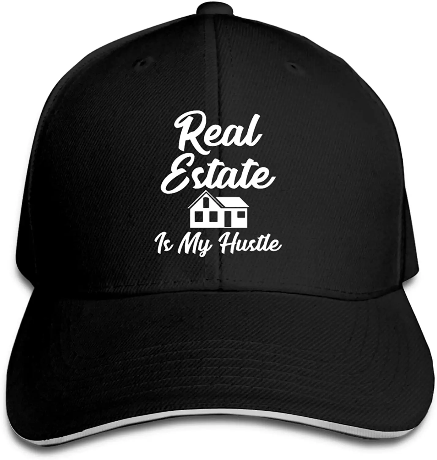 

Real Estate is My Hustle Sandwich Hat Printed Baseball Cap Headgear Unisex Outdoor Casquette Black