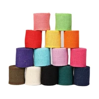 6cm width gift wrapping handmade diy christmas home decoration burlap jute roll color lace ribbon 2 meters