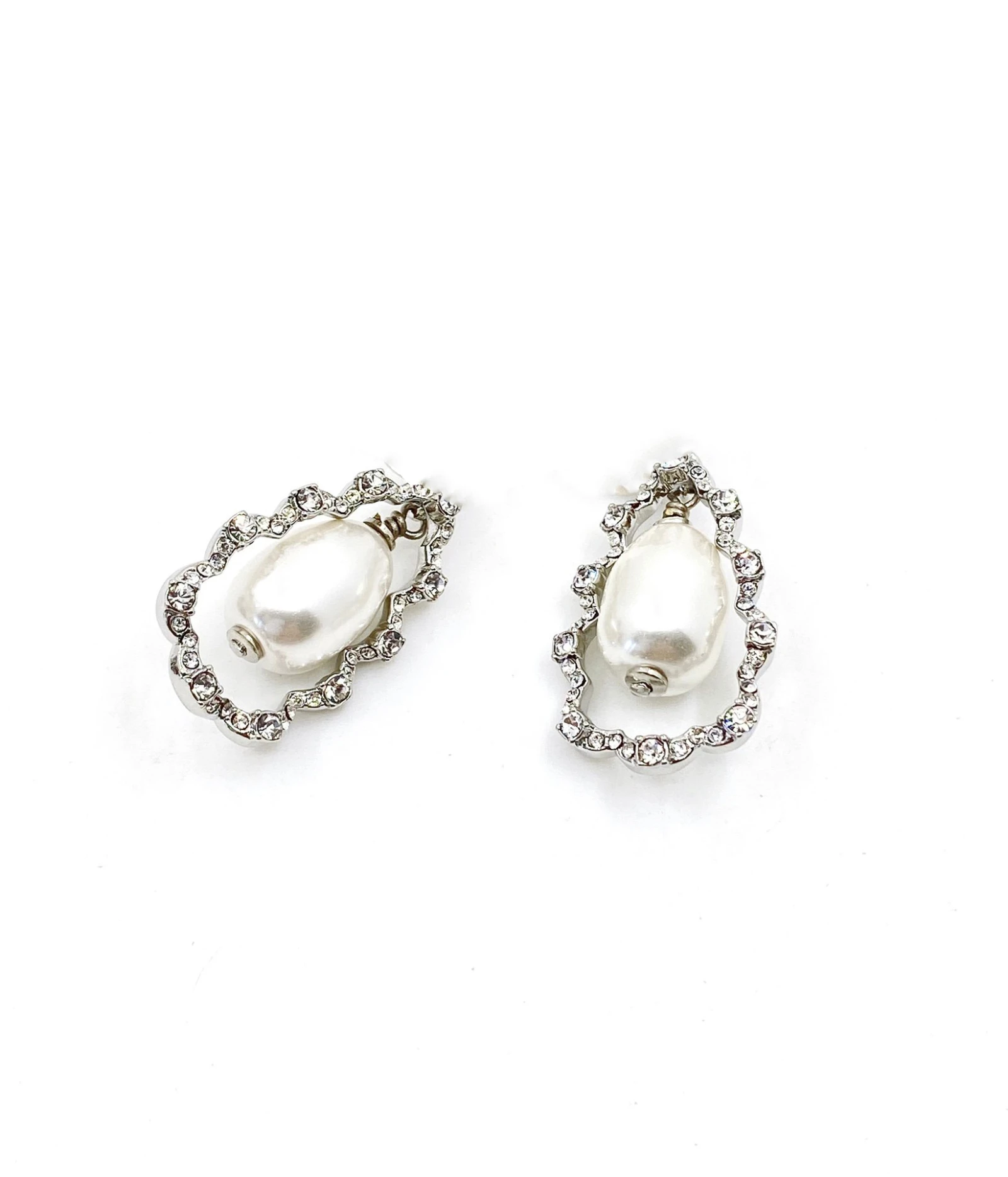 

Brand Pure Sterling Gold Jewelry For Women Moving Pearl Drop Earrings Water drop pearls Design Wedding Party Mini Cute Size