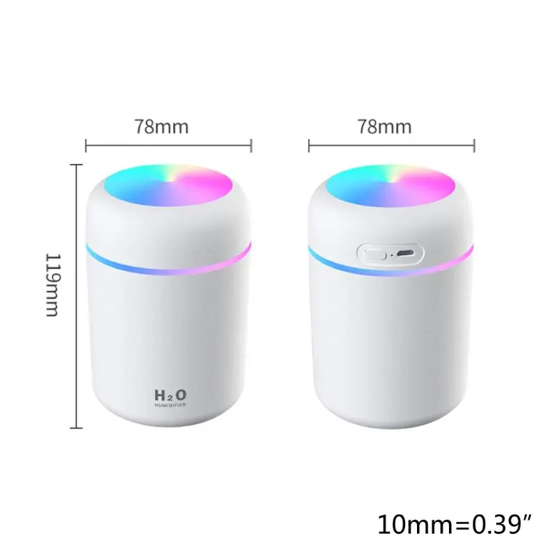 

Portable Mini Humidifier 300ml Cool Mist Humidifier with Night Light USB Charging Home Office Car Air Purifier