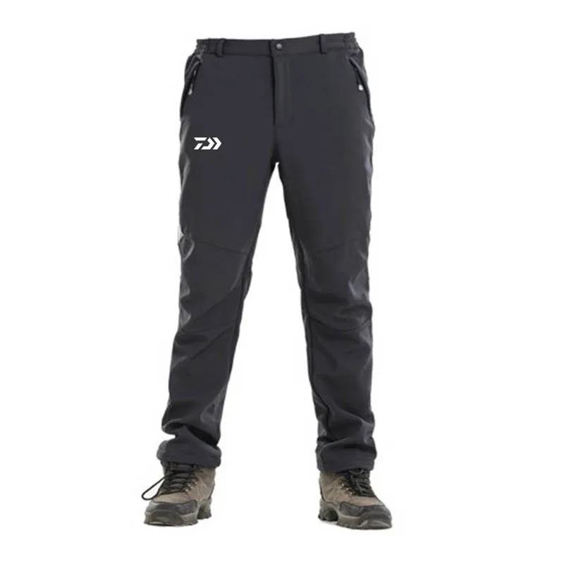 

Winter Outdoor Camping Climbing Mens Fishing Pants Full Length Thick Warm Fleece Windproof Breathable Hiking Sports Trousers