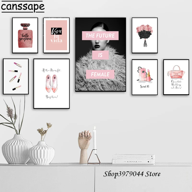 Красивая модная парусиновая обувь на высоком каблуке с изображением губной