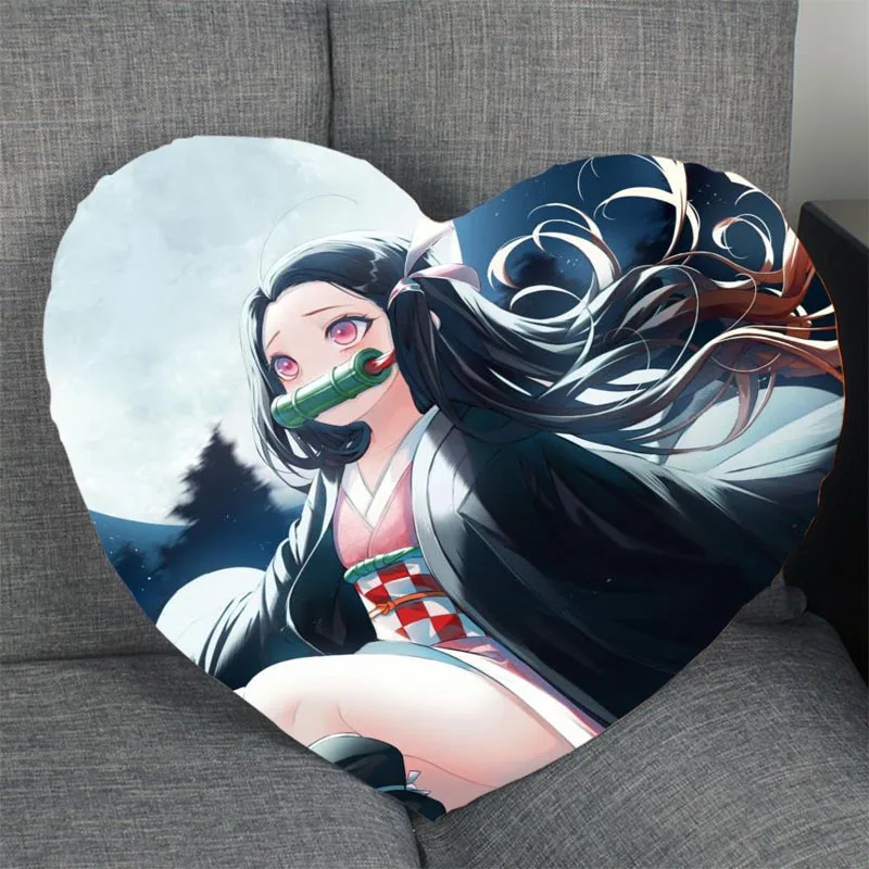 Изготовленный На Заказ Kimetsu без Yaiba наволочка с аниме сердцем Форма Подушка на