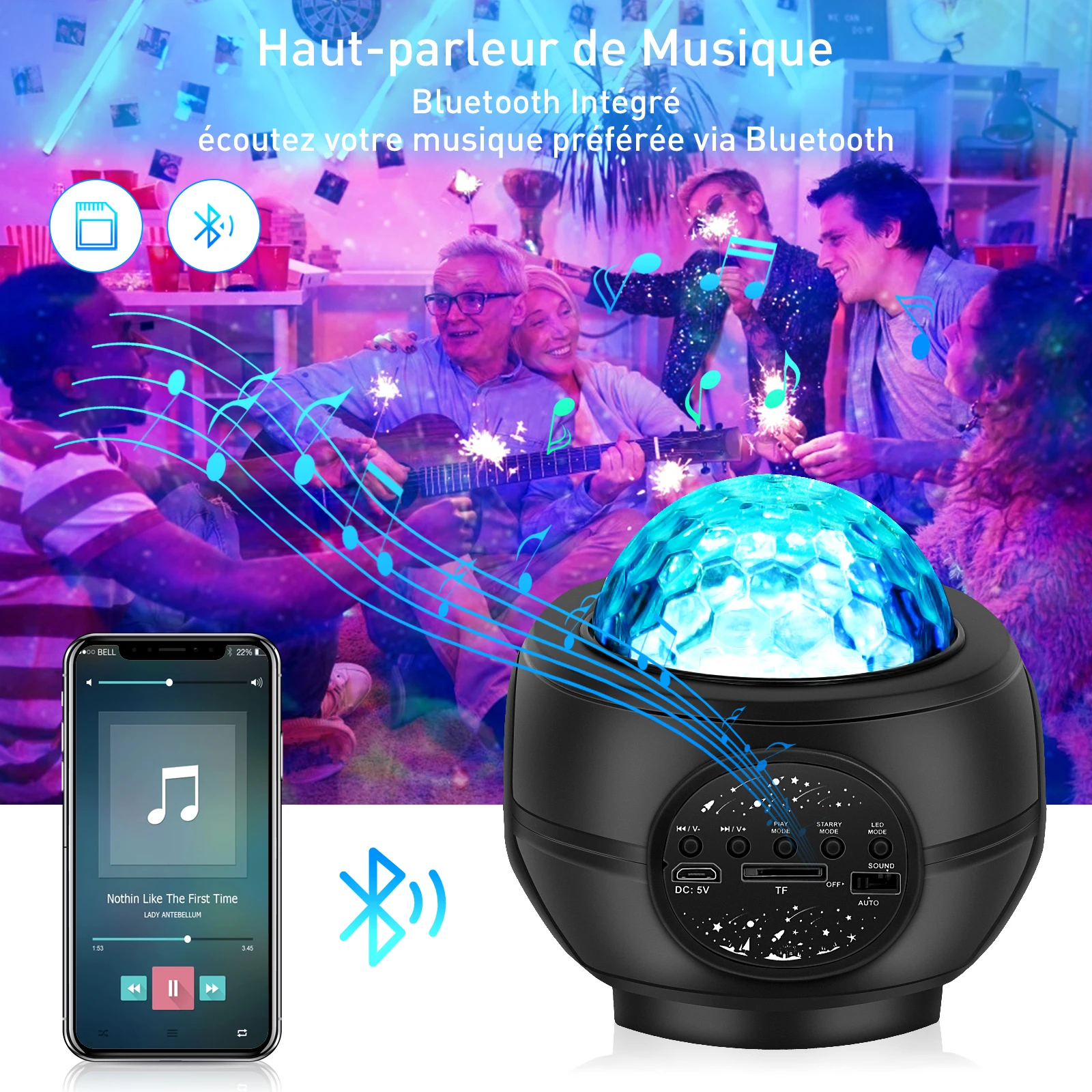 Светодиодный проектор звездного неба с USB ночсветильник Bluetooth романтическая