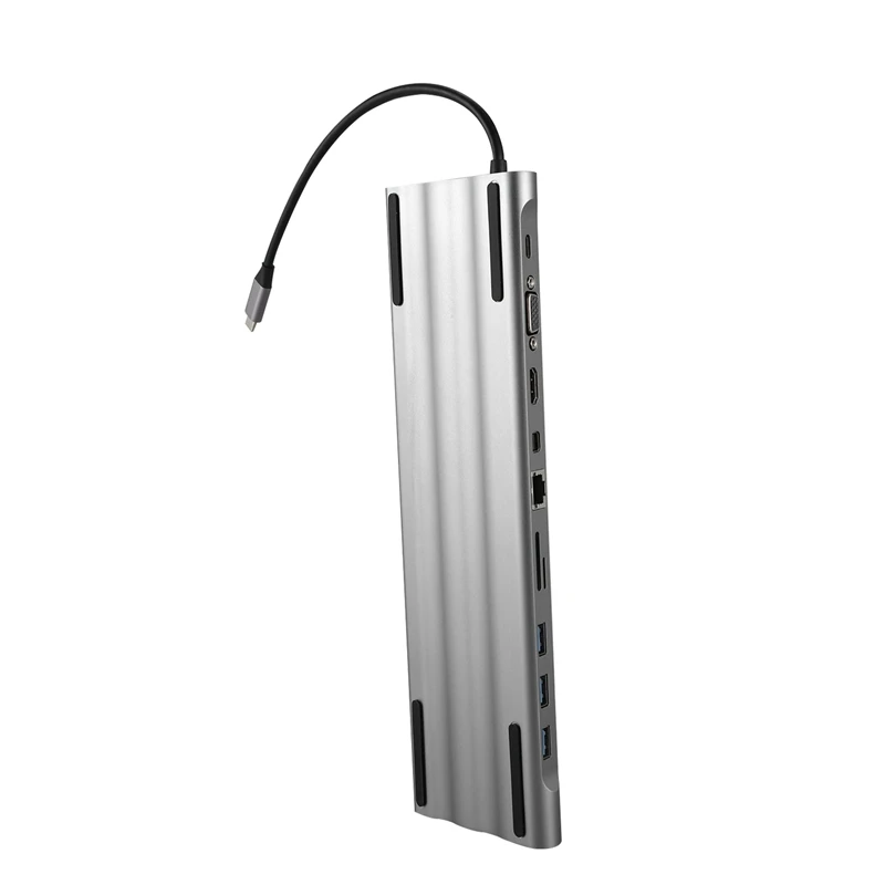 USB C концентратор 11 в 1 док станция для ноутбука с Gigabit Ethernet Порты и разъёмы Кабель 4K